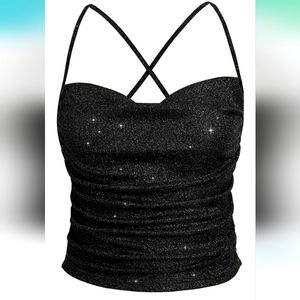 Cropped shimmer tank